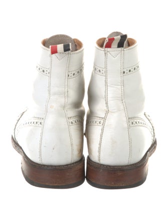 Thom Browne Leather Lasercut Accents Combat Boots