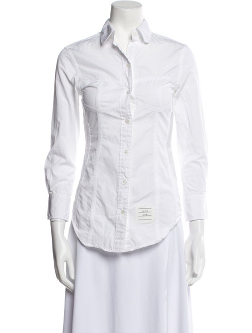 Thom Browne Three-Quarter Sleeve Button-Up Top