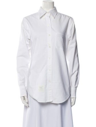 Thom Browne Long Sleeve Button-Up Top