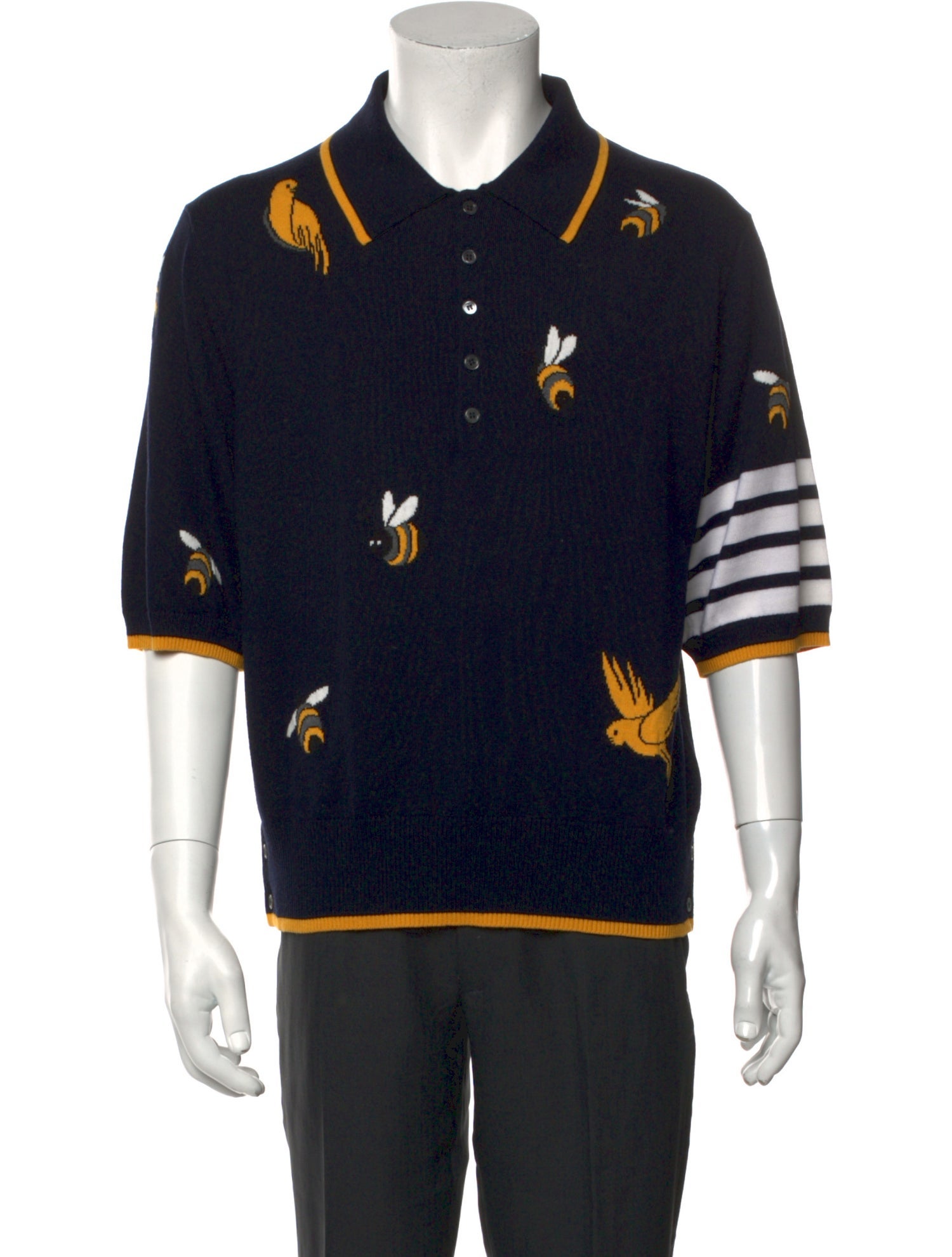 Thom Browne Wool Printed Polo Shirt