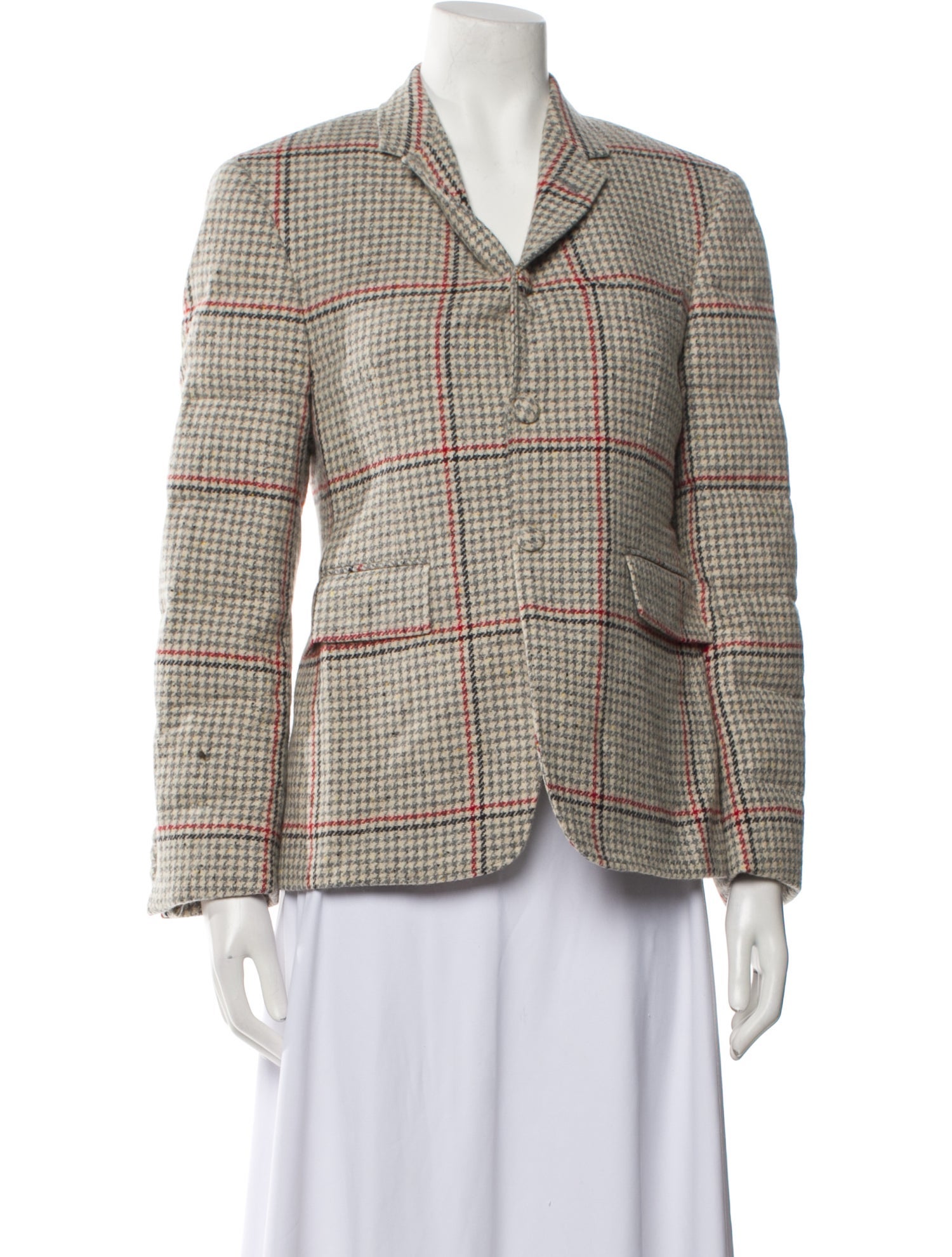 Thom Browne Wool Plaid Print Blazer