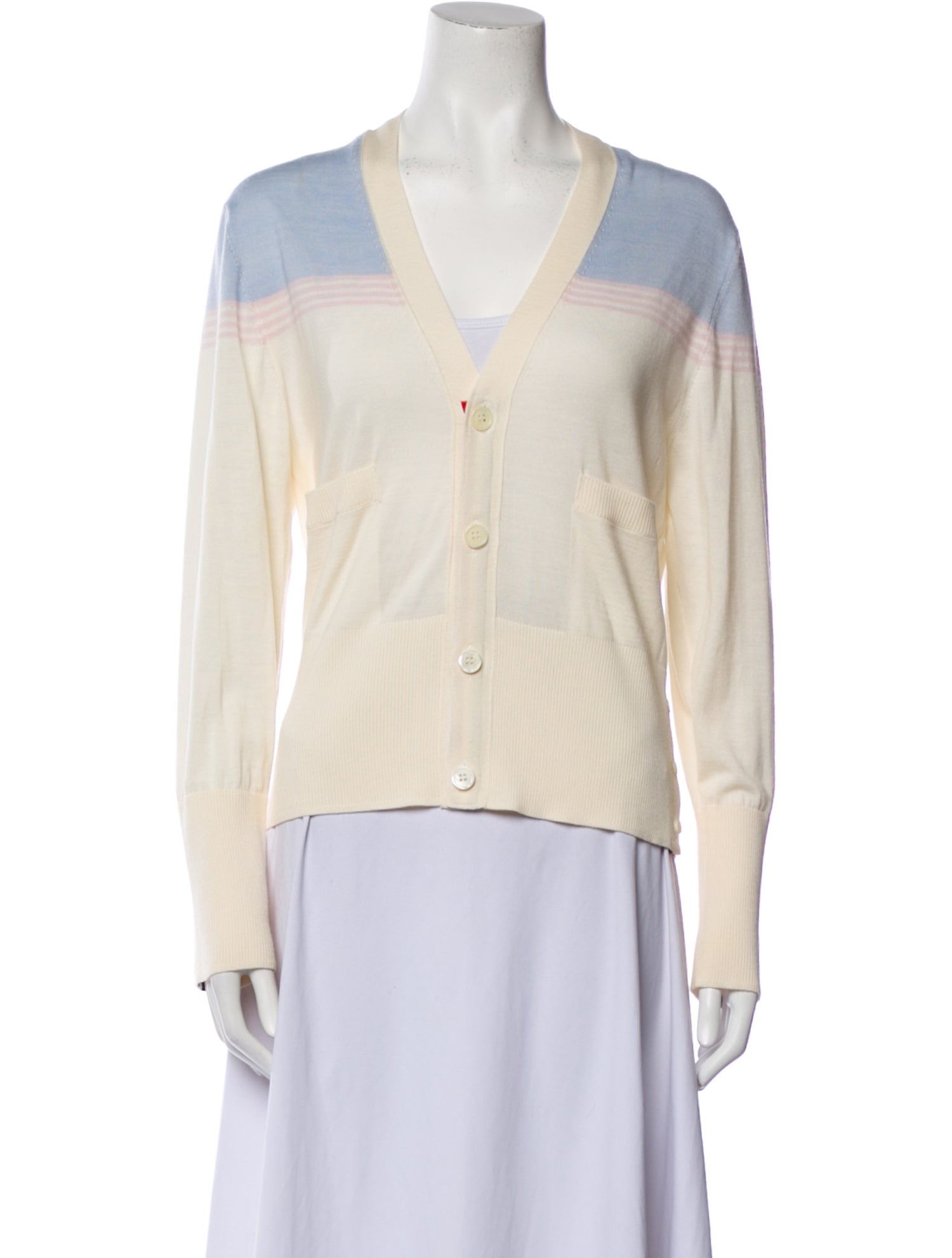 Thom Browne Virgin Wool V-Neck Sweater