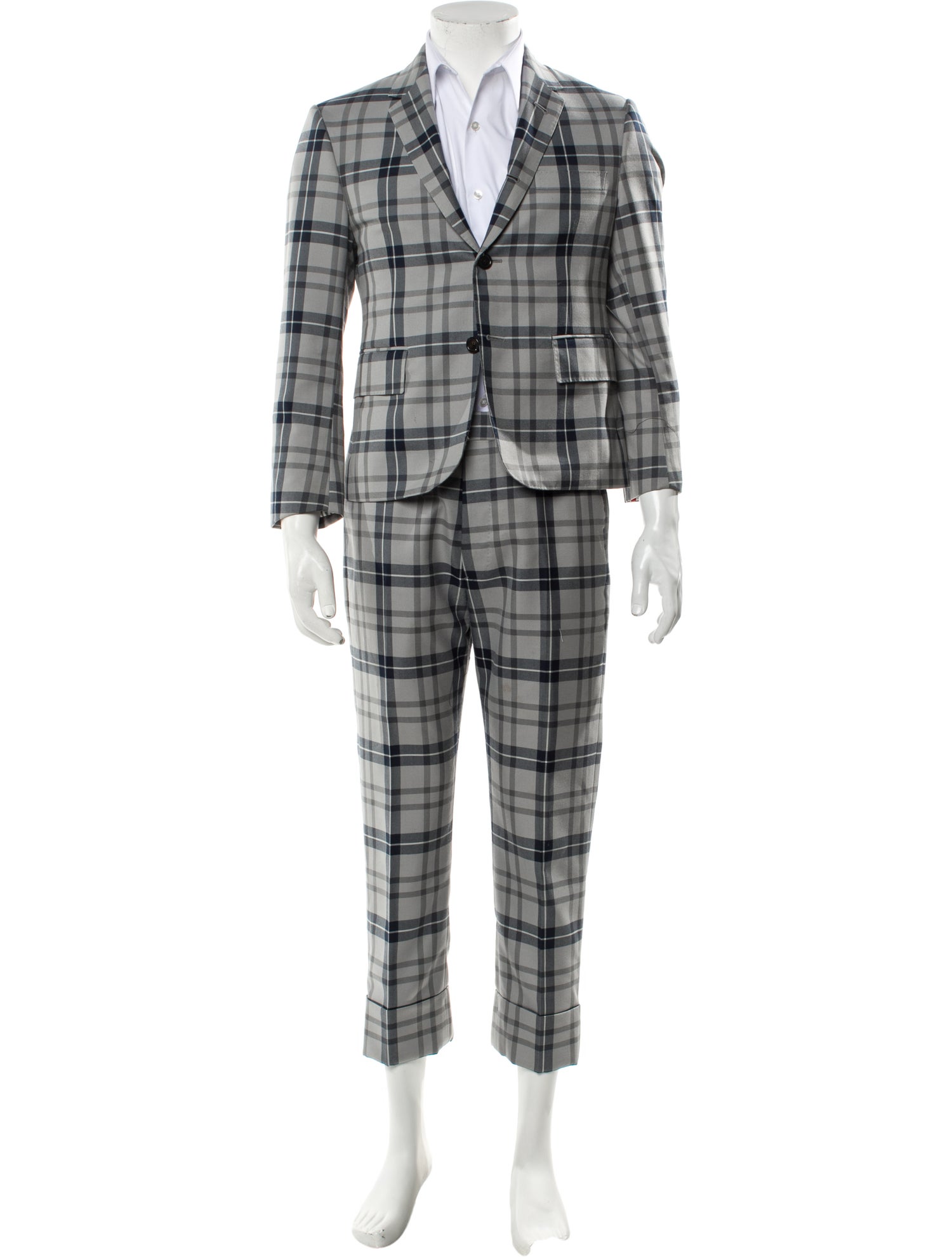 Thom Browne Plaid Print Two-Piece Suit