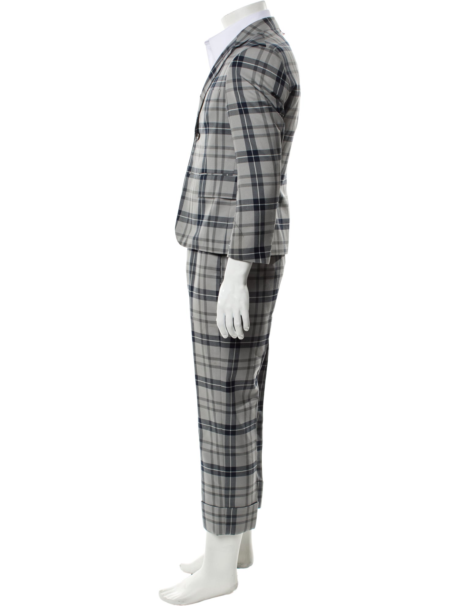 Thom Browne Plaid Print Two-Piece Suit