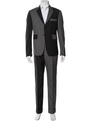 Thom Browne Suiting Color Blocked Wool Two-Piece Suit L
