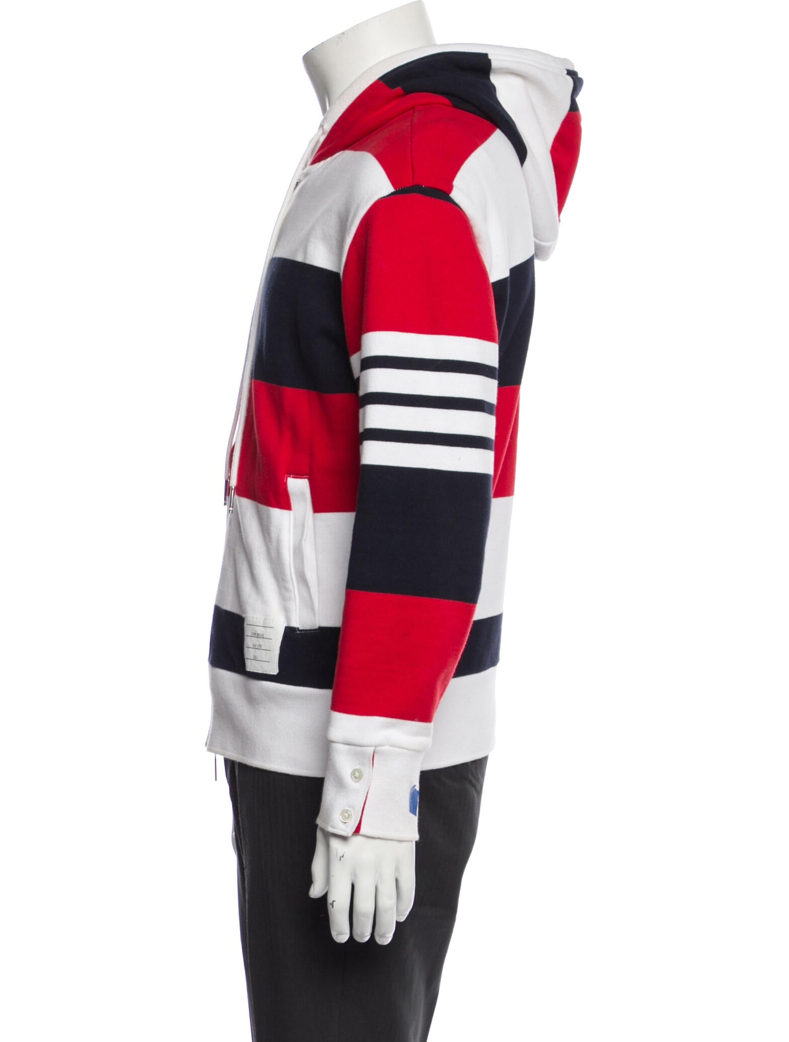 Thom Browne Striped V-Neck Hoodie