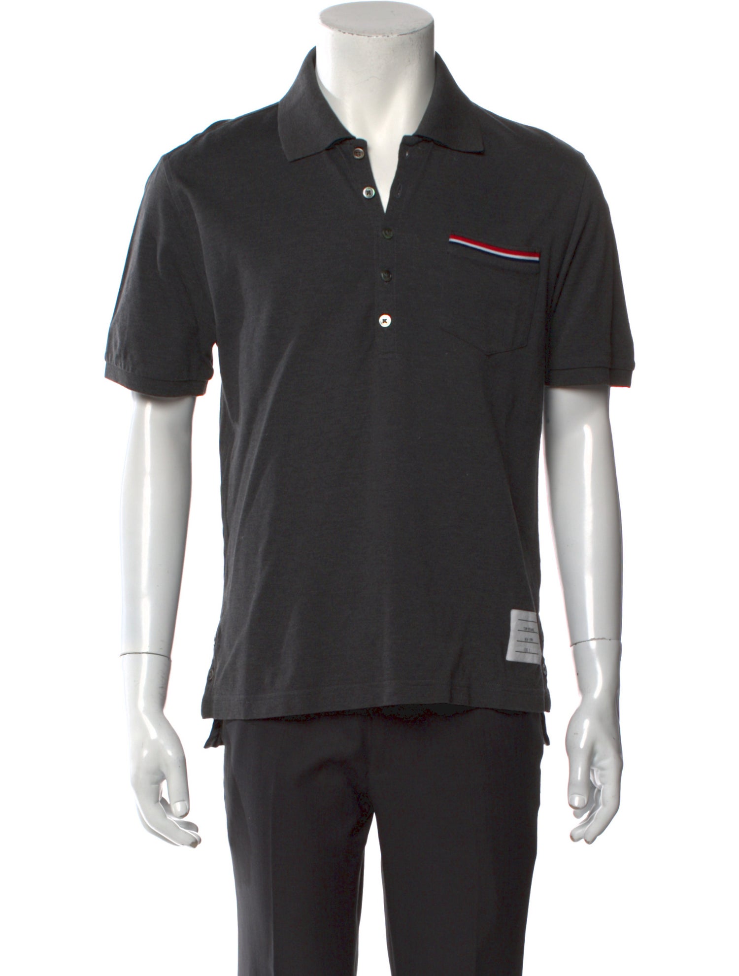 Thom Browne V-Neck Short Sleeve Polo Shirt