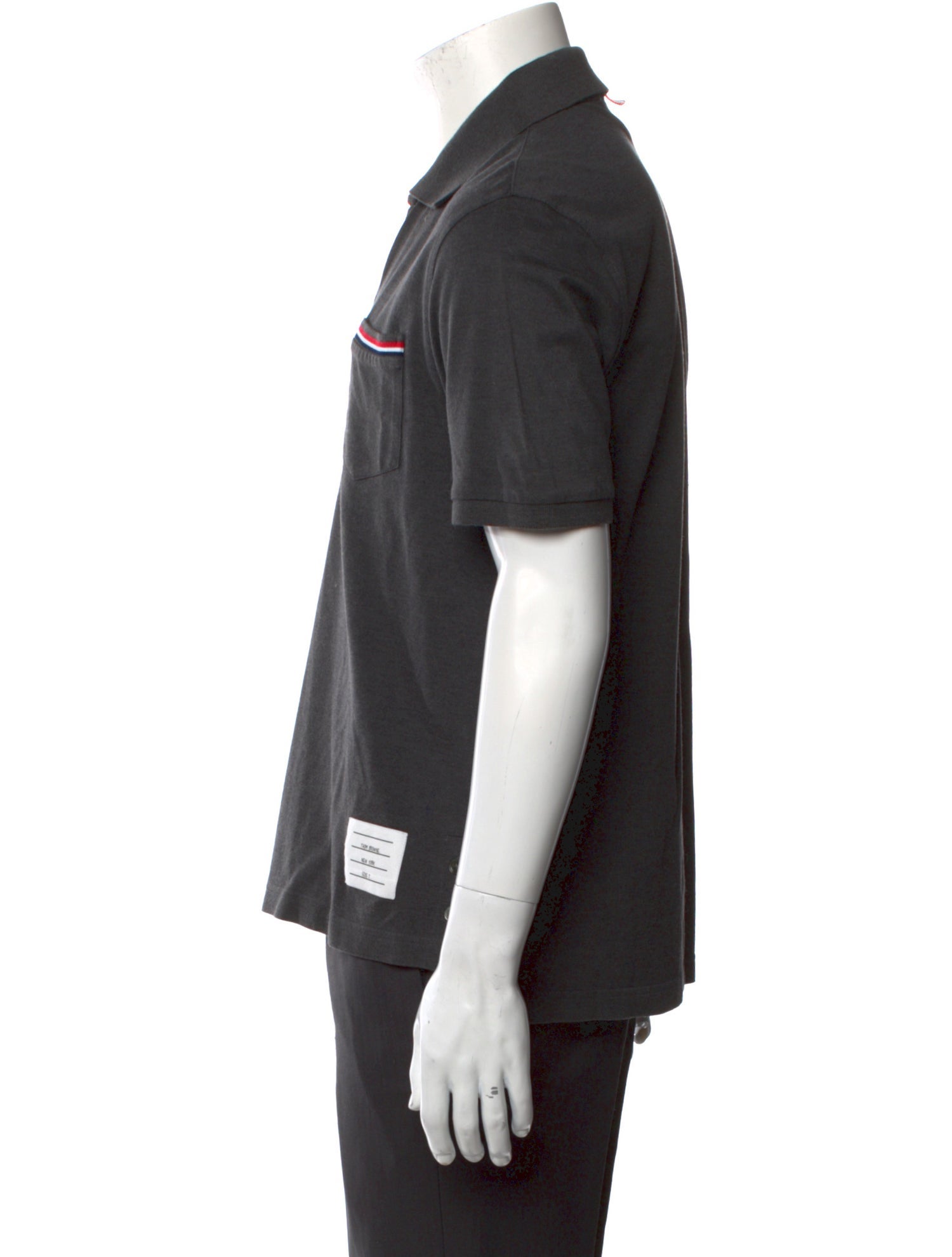 Thom Browne V-Neck Short Sleeve Polo Shirt