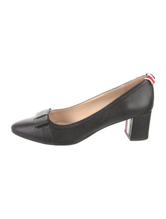 Thom Browne Leather Bow Accents Pumps