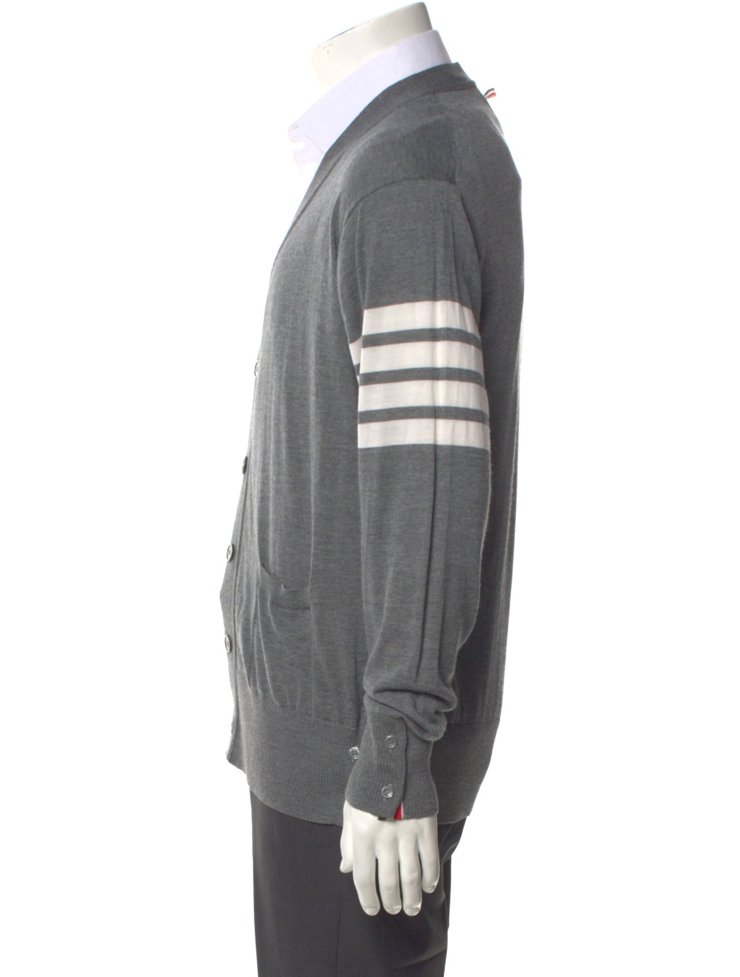 Thom Browne 4-Bar V-neck Wool Cardigan