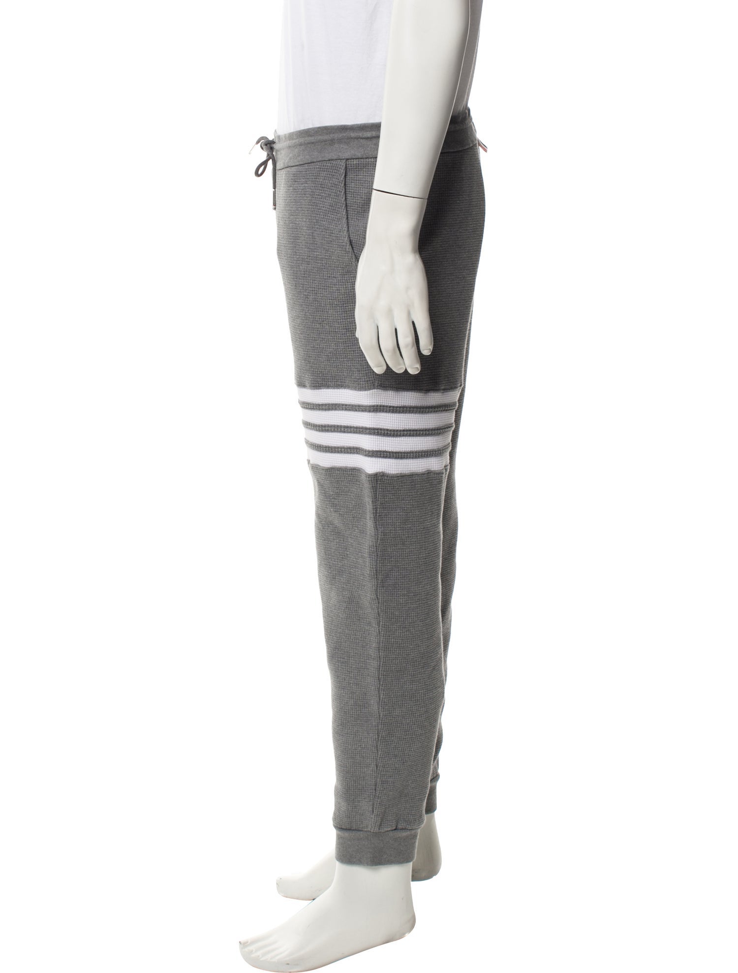 Thom Browne Waffle 4-Bar Striped Lounge Bottoms