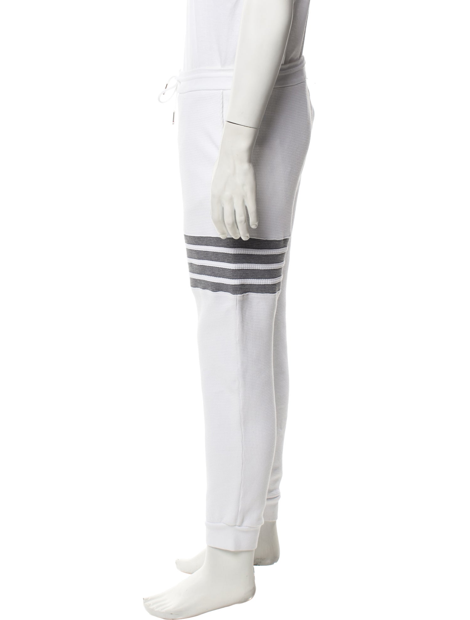 Thom Browne Waffle 4-Bar Striped Lounge Bottoms