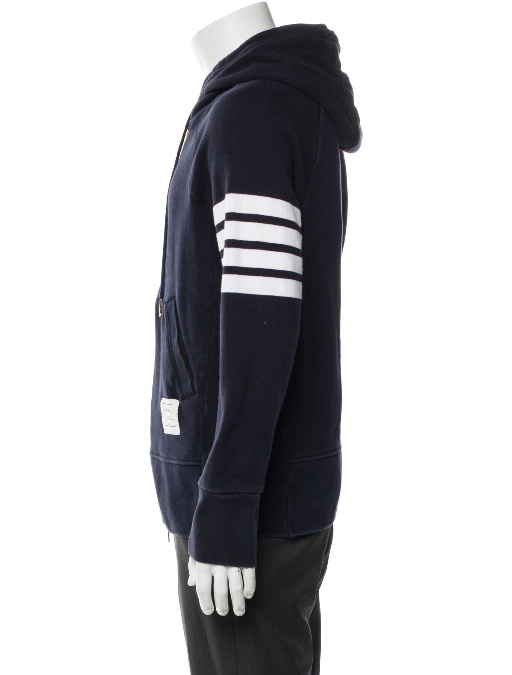 Thom Browne Striped V-Neck Hoodie