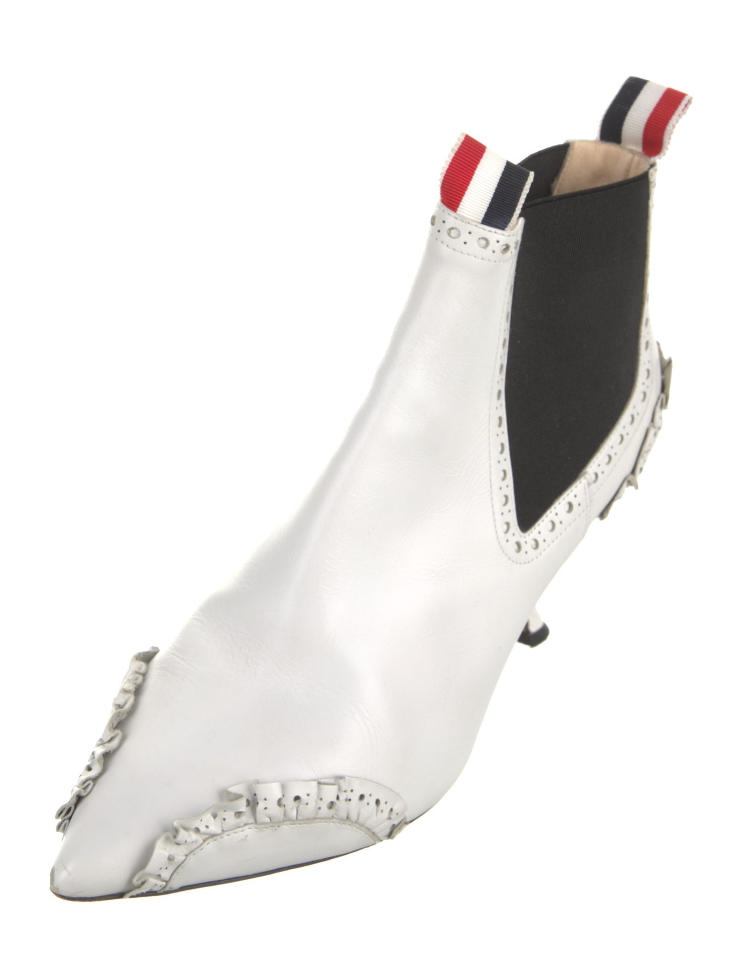 Thom Browne Leather Colorblock Pattern Chelsea Boots