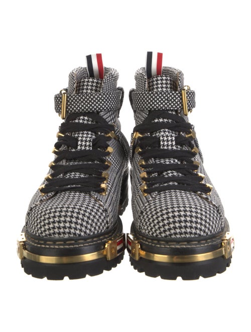 Thom Browne Printed Leather Trim Embellishment Lace-Up Boots