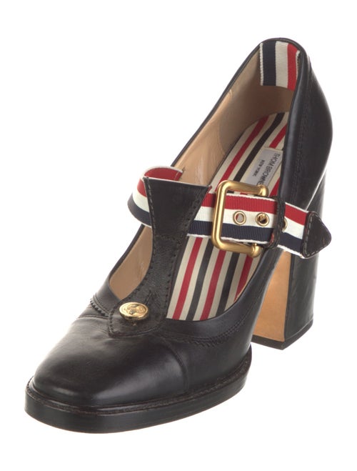 Thom Browne Leather T-Strap Pumps