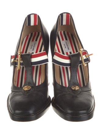 Thom Browne Leather T-Strap Pumps