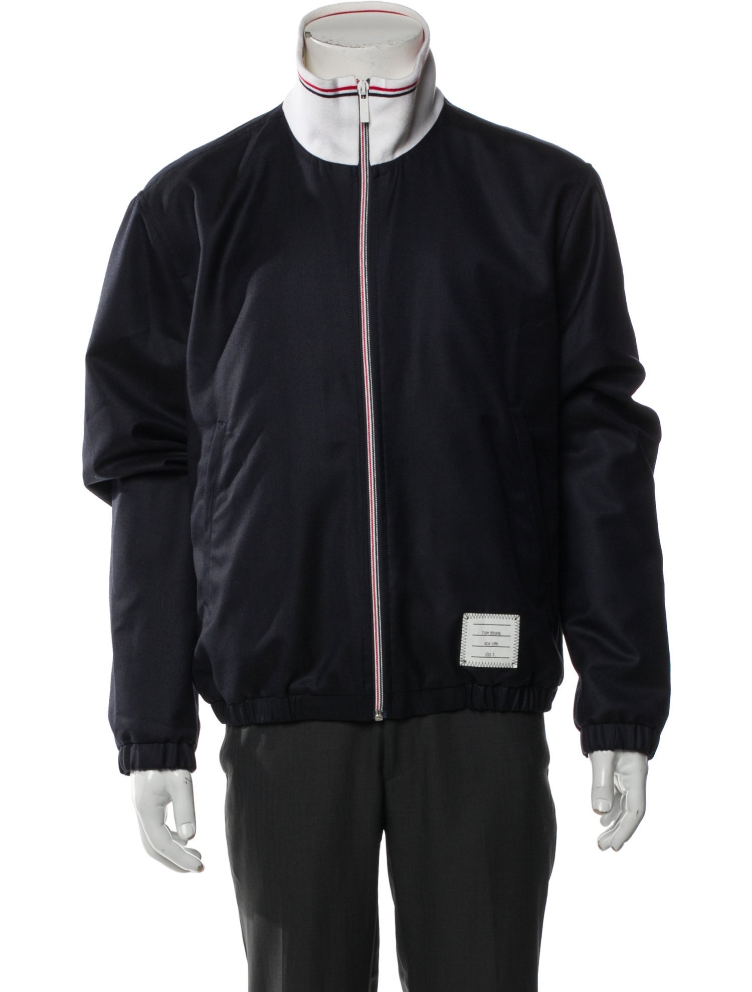 Thom Browne Wool Graphic Print Bomber Jacket