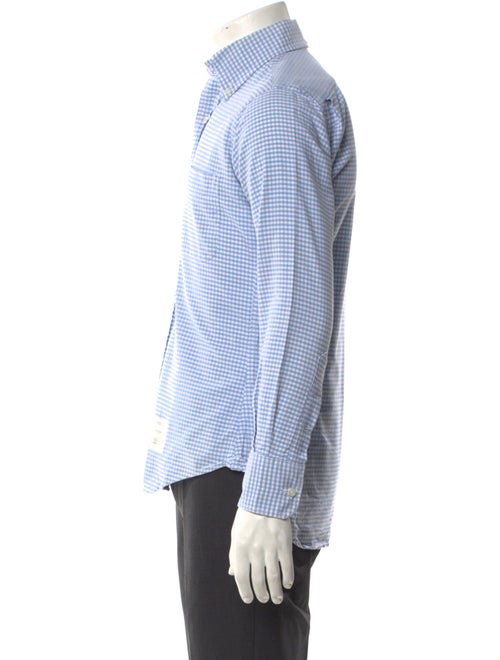 Thom Browne x Barneys Plaid Check Long Sleeve Plaid Print Dress Shirt