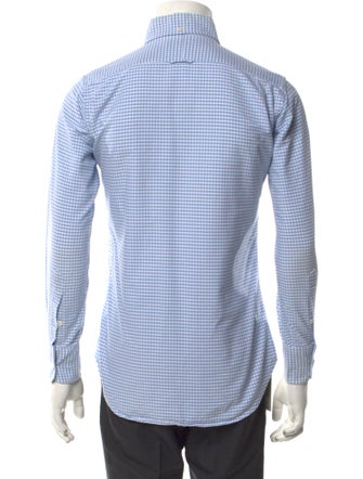 Thom Browne x Barneys Plaid Check Long Sleeve Plaid Print Dress Shirt