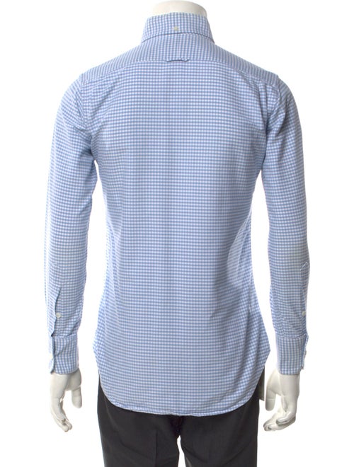 Thom Browne x Barneys Plaid Check Long Sleeve Plaid Print Dress Shirt