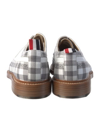 Thom Browne Leather Plaid Print Derby Shoes