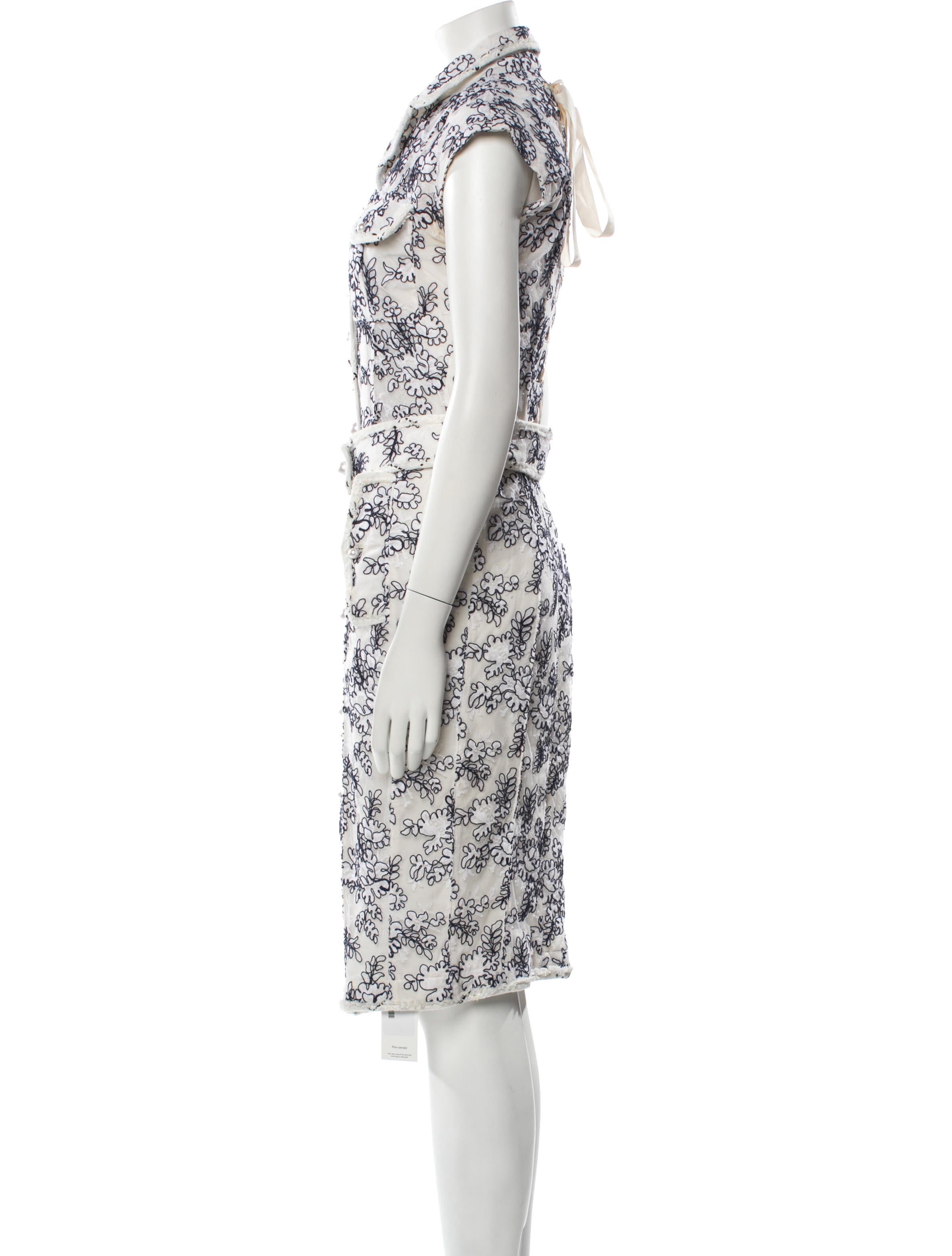 Thom Browne Floral Print Midi Length Dress