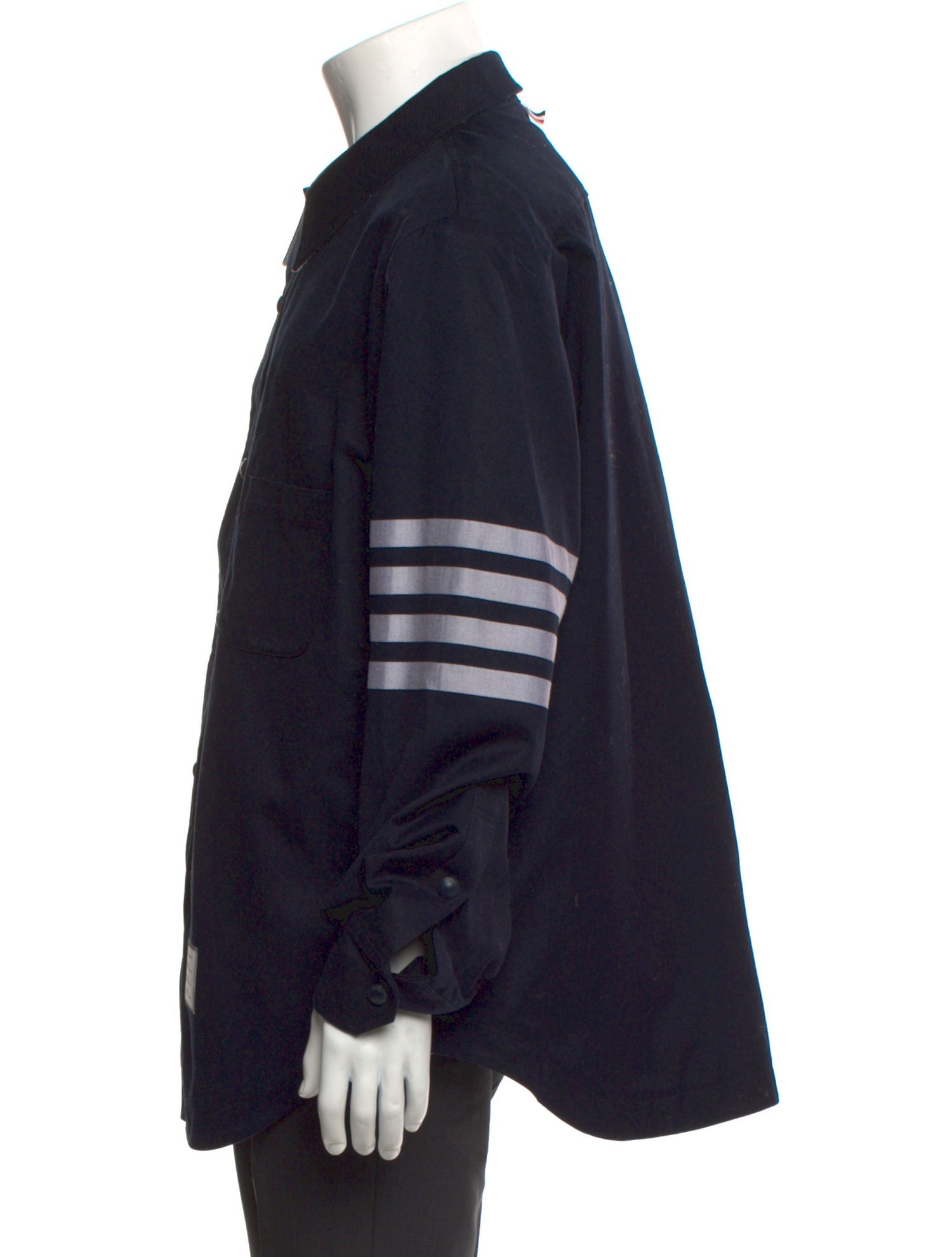 Thom Browne 4-Bar Overshirt Striped Bomber Jacket w/ Tags