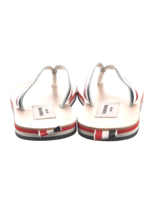 Thom Browne Leather Striped Flip Flops