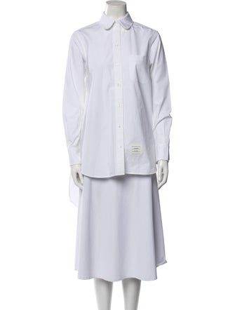 Thom Browne Long Sleeve Button-Up Top