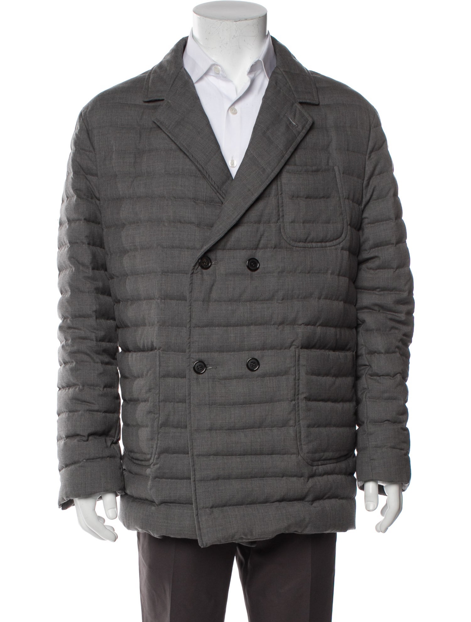 Thom Browne Quilted Pattern Wool Puffer Coat