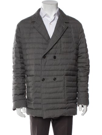 Thom Browne Quilted Pattern Wool Puffer Coat