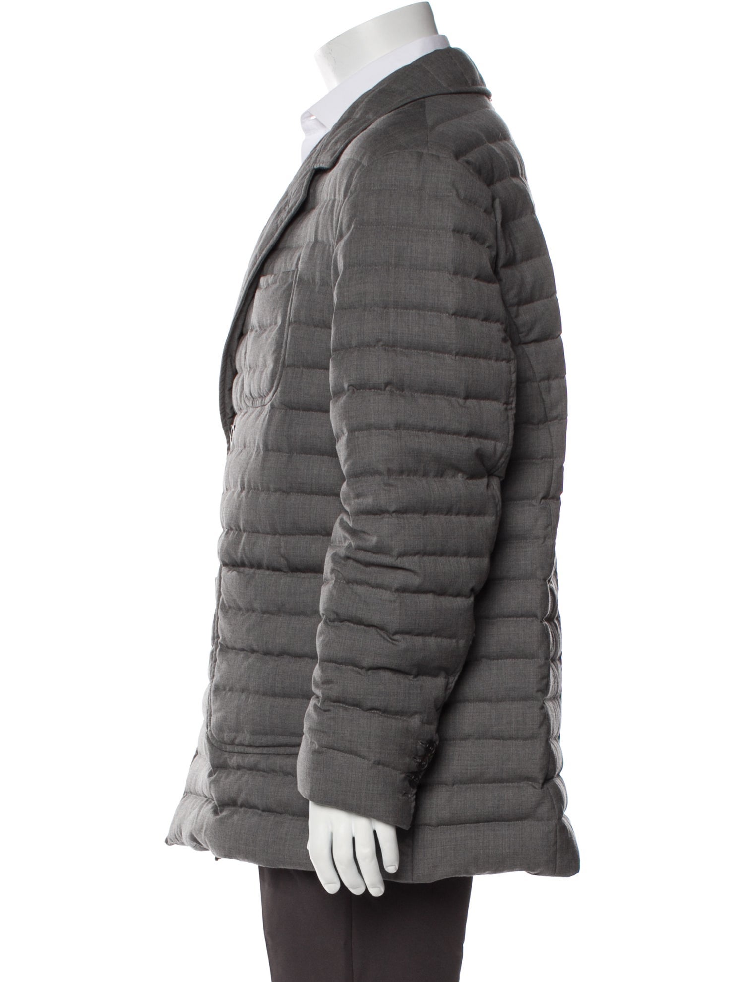 Thom Browne Quilted Pattern Wool Puffer Coat