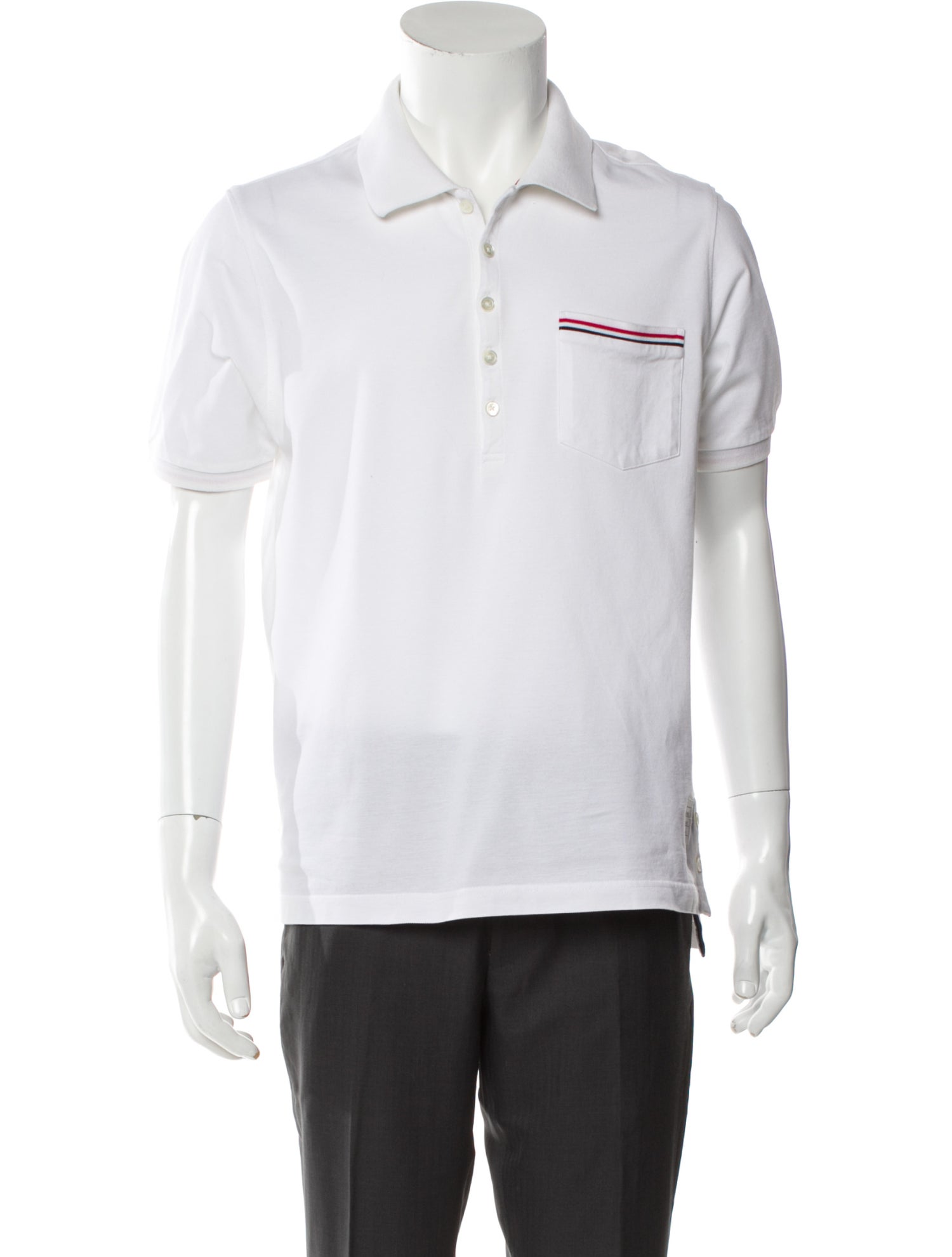 Thom Browne Pique Pocket Collar Polo Shirt