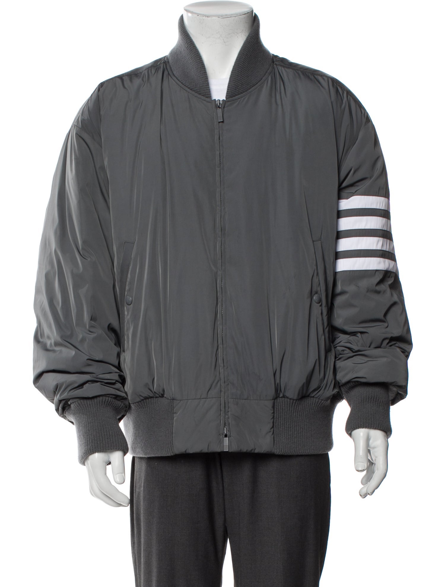 Thom Browne 4 Bar Stripe Striped Bomber Jacket