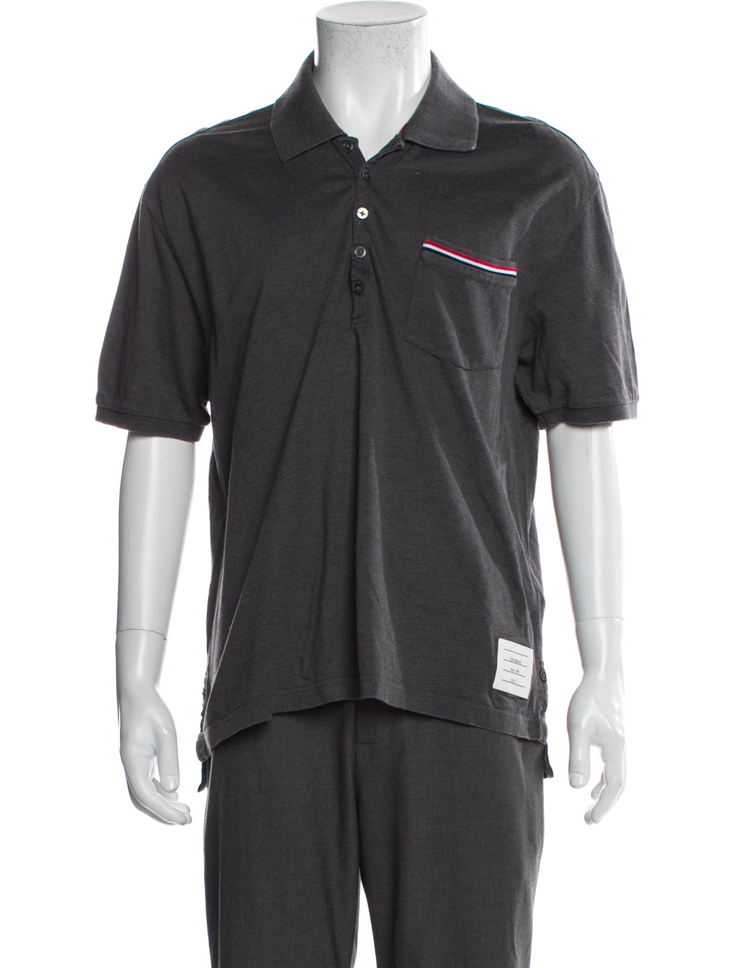 Thom Browne Collar Short Sleeve Polo Shirt