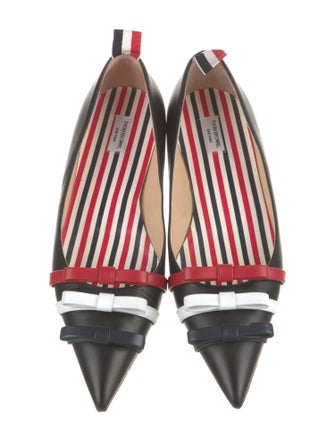 Thom Browne Leather Striped Ballet Flats