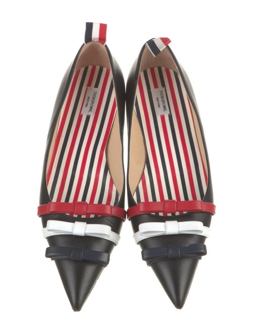 Thom Browne Leather Striped Ballet Flats