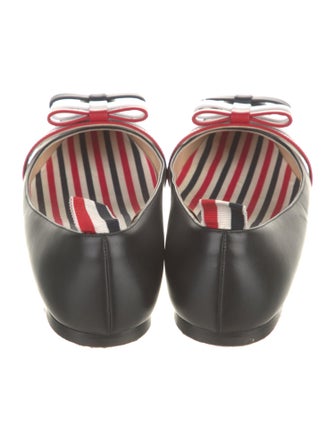 Thom Browne Leather Striped Ballet Flats