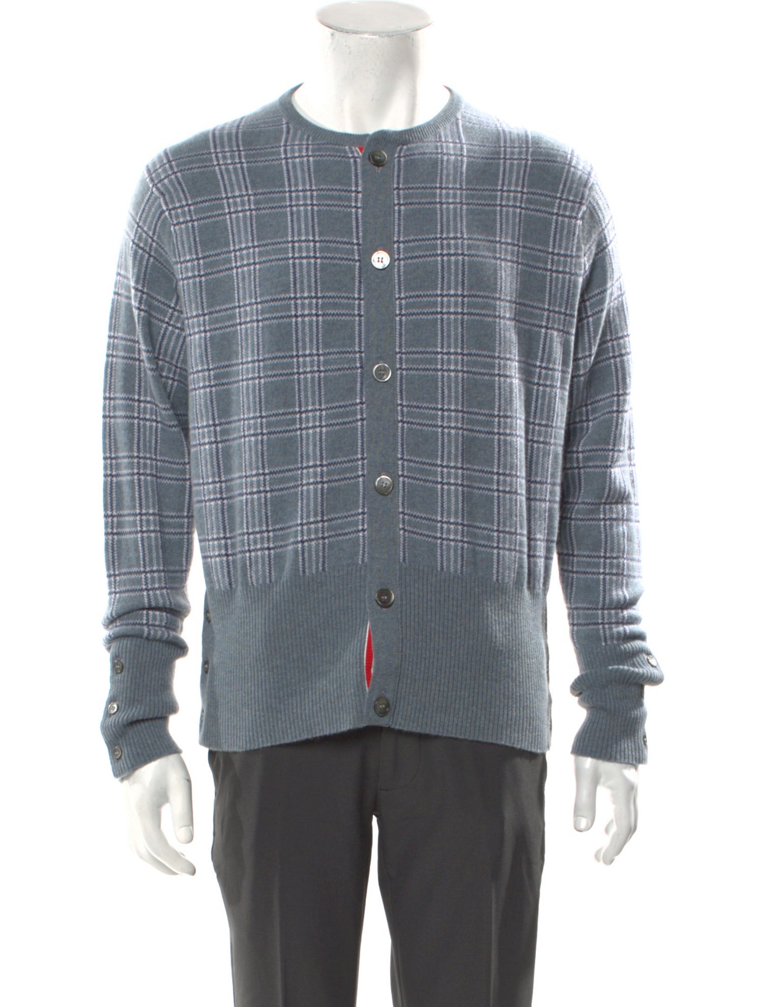 Thom Browne Cashmere Plaid Print Cardigan