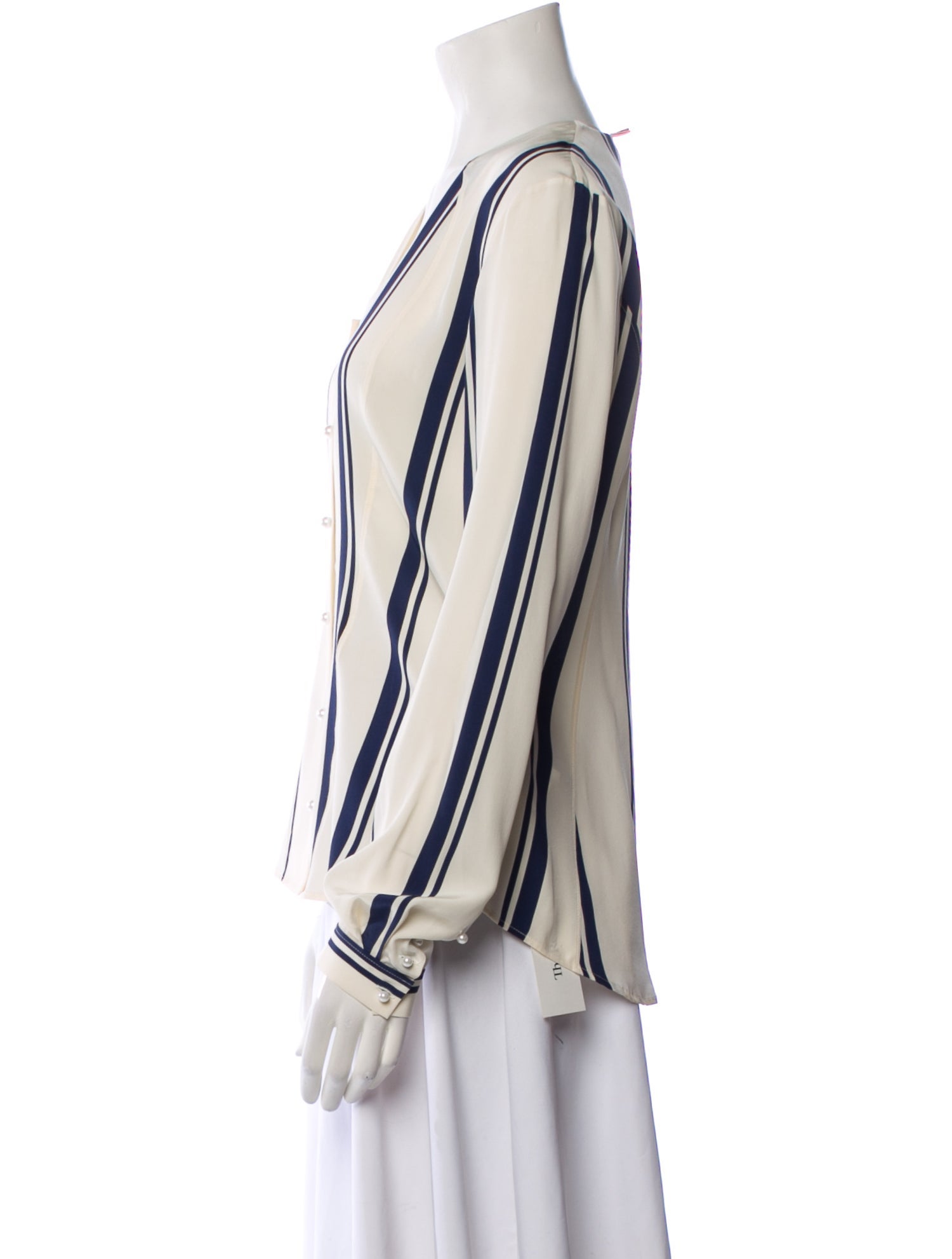 Thom Browne Silk Striped Button-Up Top