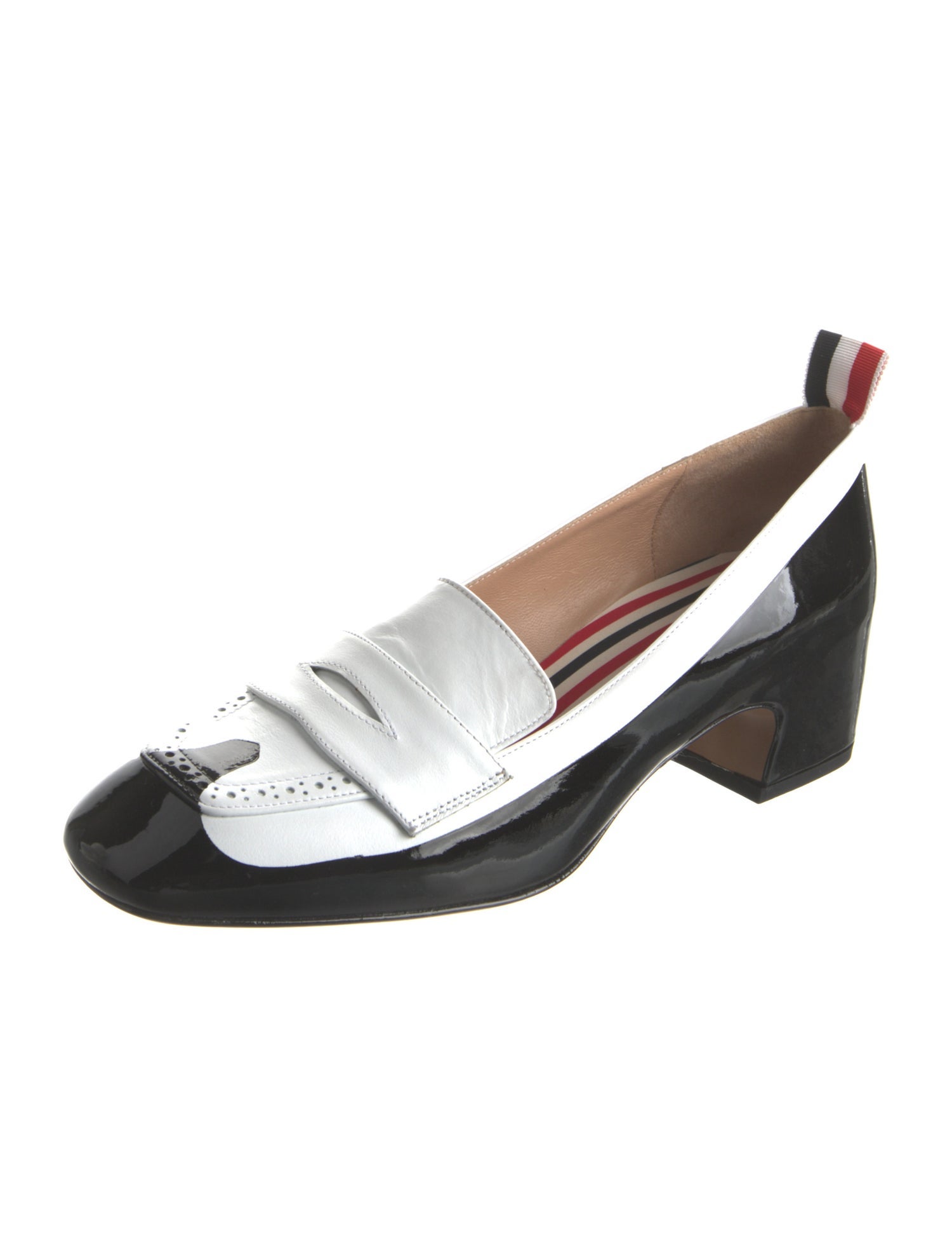 Thom Browne Leather Colorblock Pattern Pumps