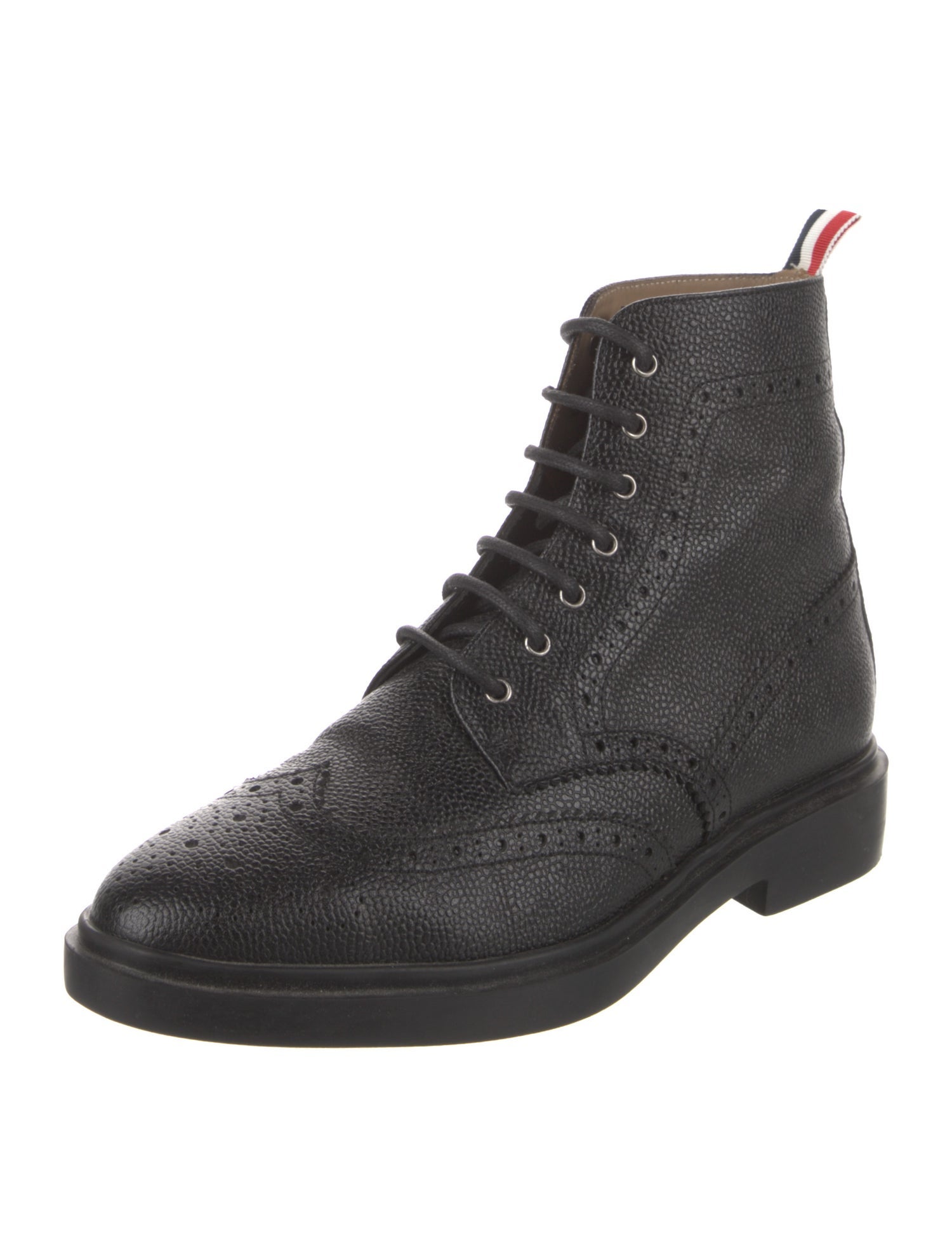 Thom Browne Leather Lasercut Accents Combat Boots