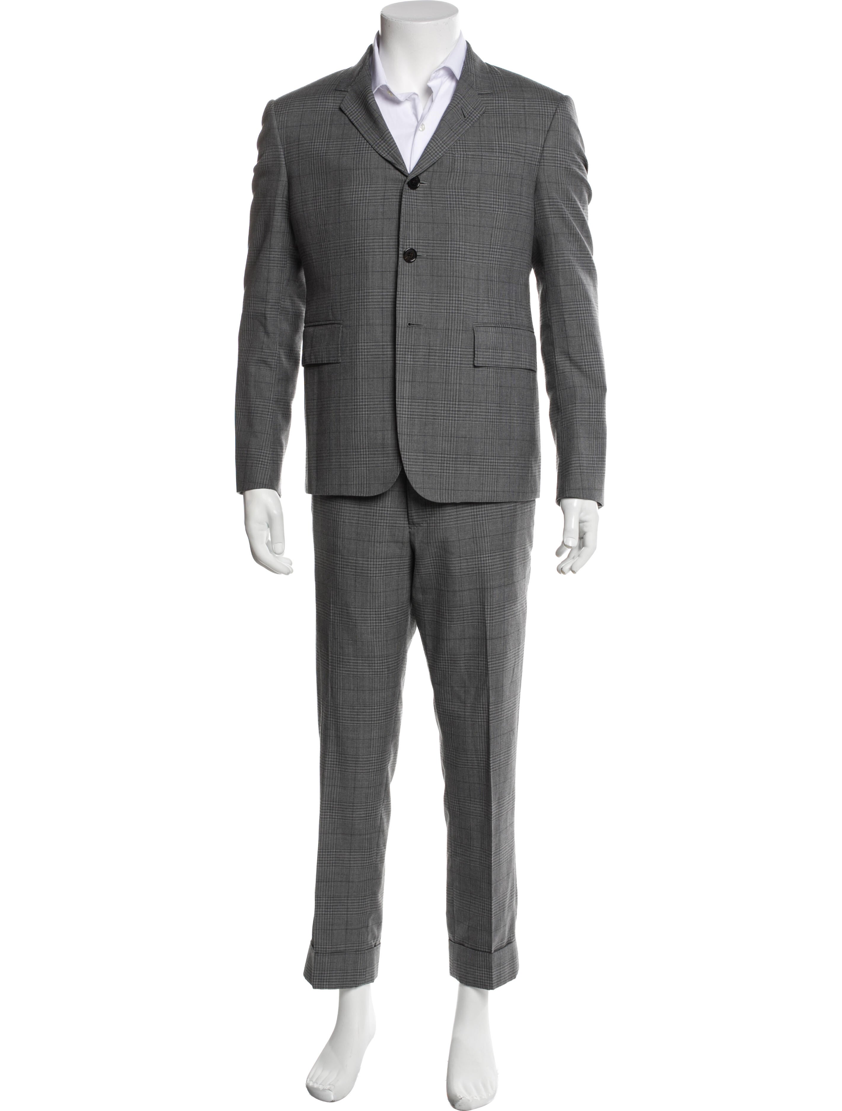 Thom Browne Wool Plaid Print Suit