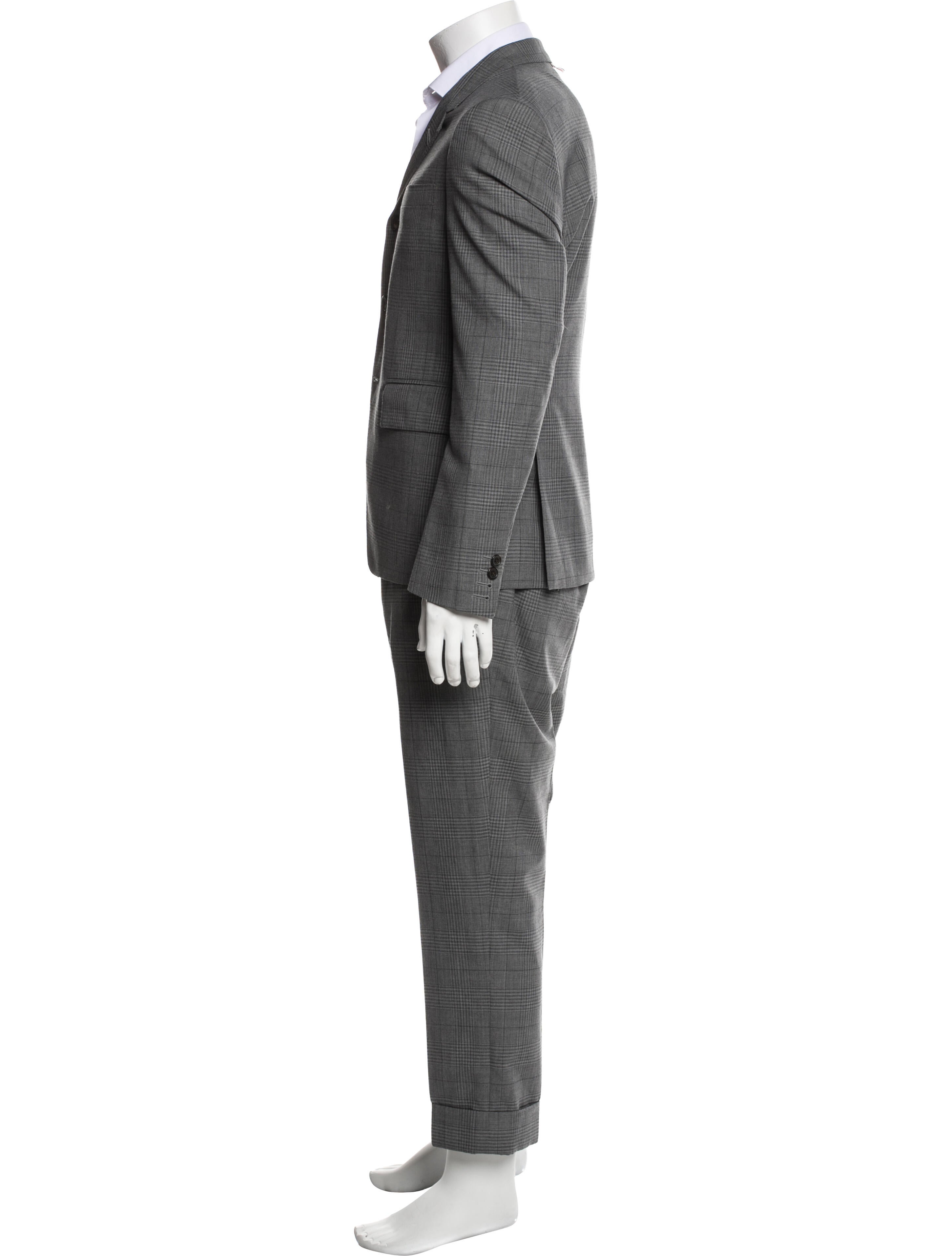 Thom Browne Wool Plaid Print Suit