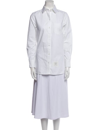 Thom Browne 2023 Split Back Button-Up Top