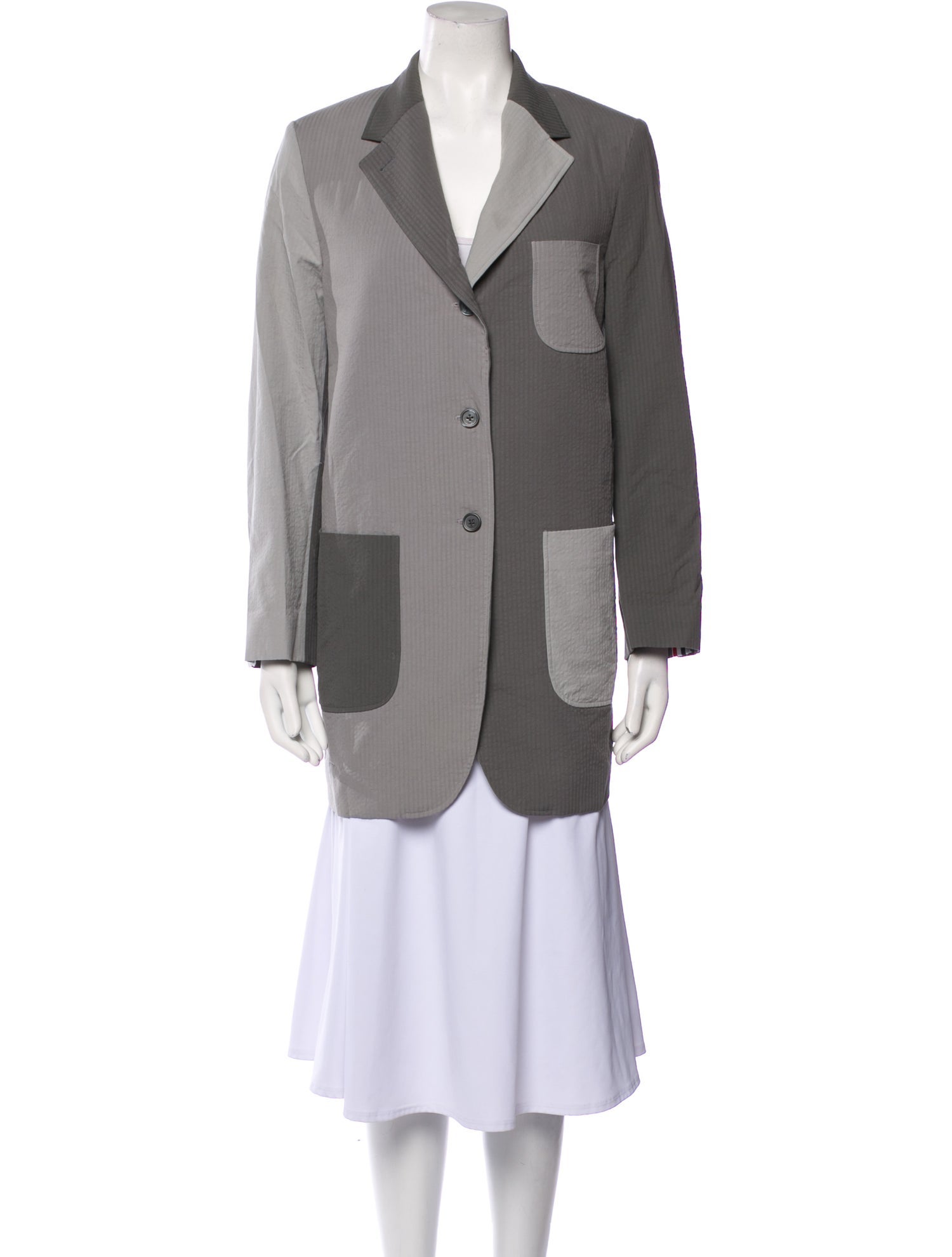 Thom Browne Colorblock Pattern Coat