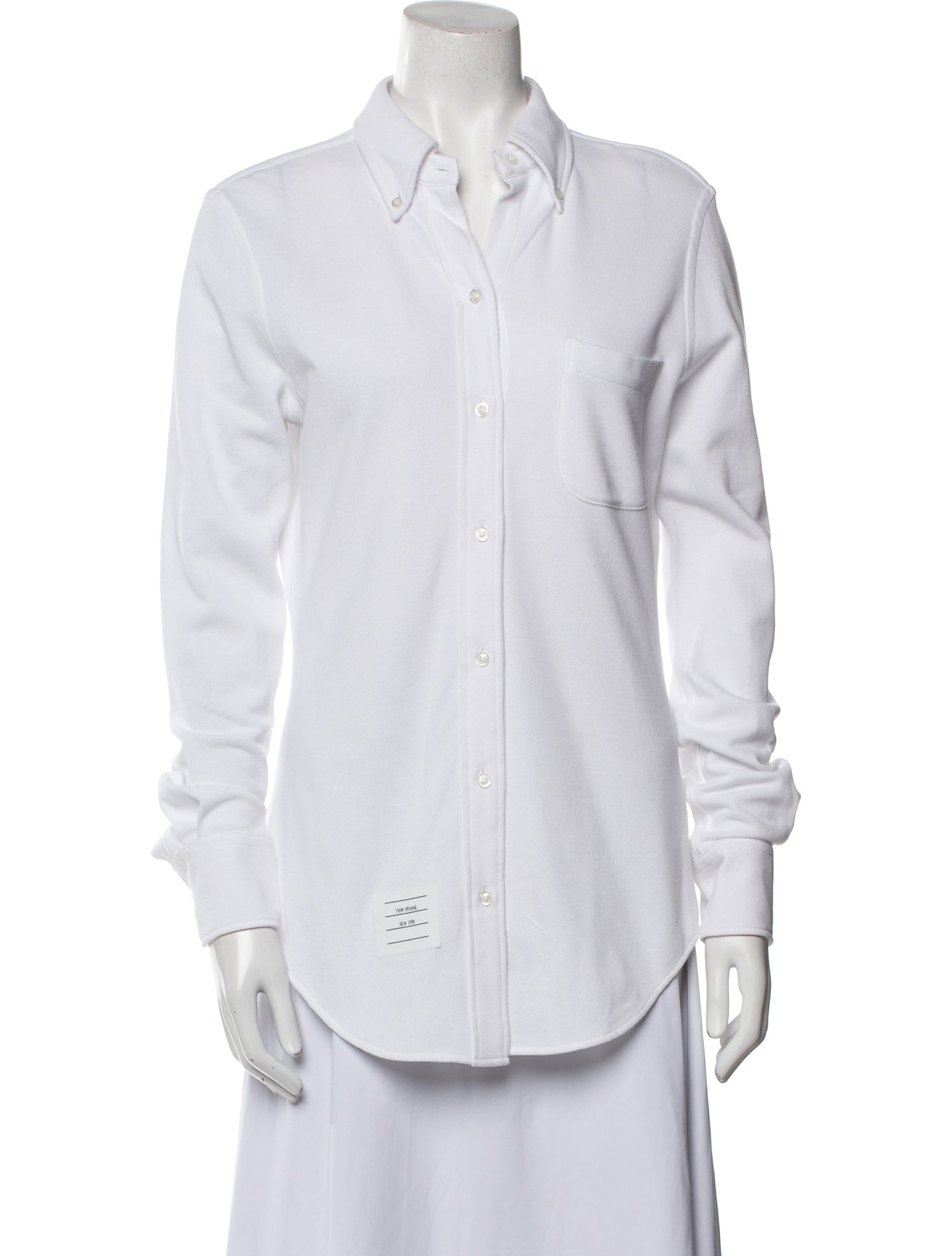 Thom Browne Long Sleeve Button-Up Top