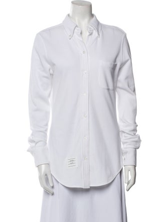 Thom Browne Long Sleeve Button-Up Top