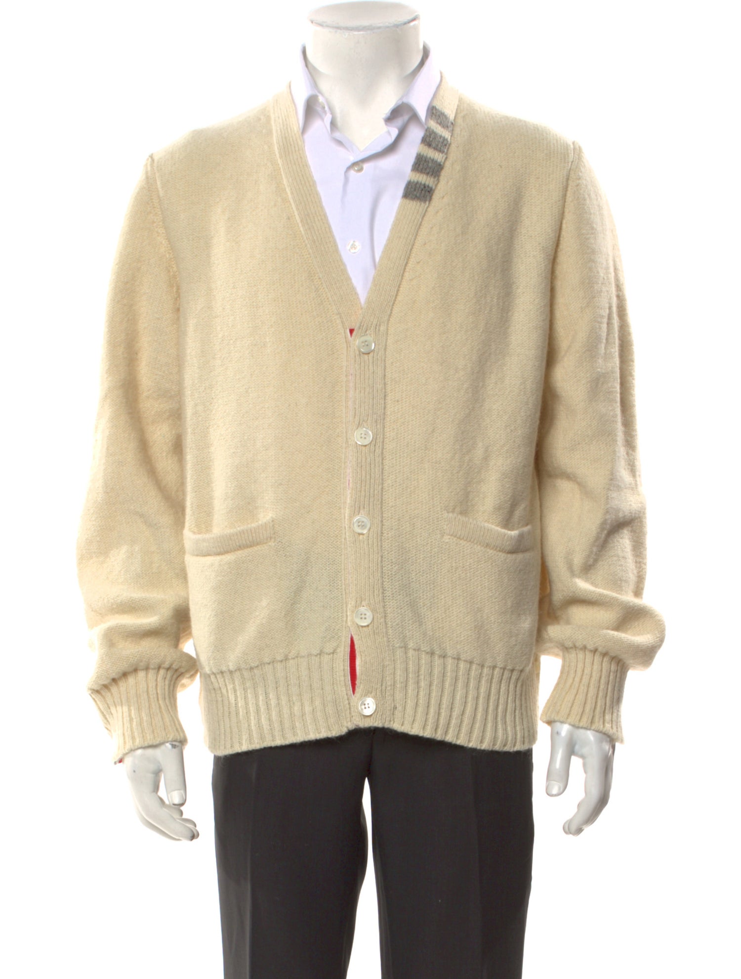 Thom Browne 4-Bar V-neck Wool Cardigan